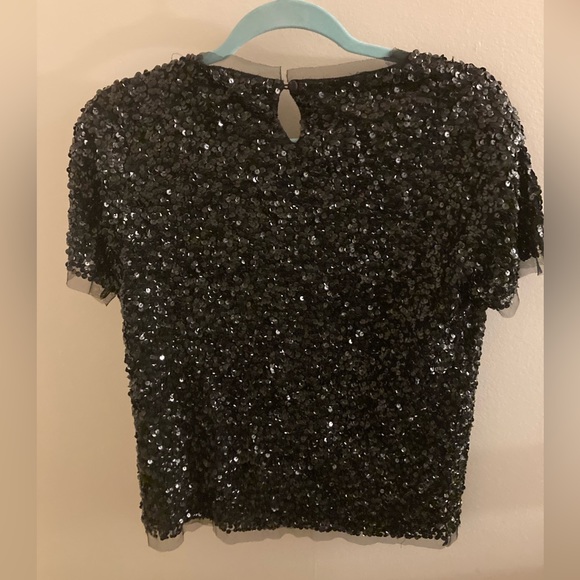 Gryphon Black Sequin Mesh Top - XS - Picture 2 of 3